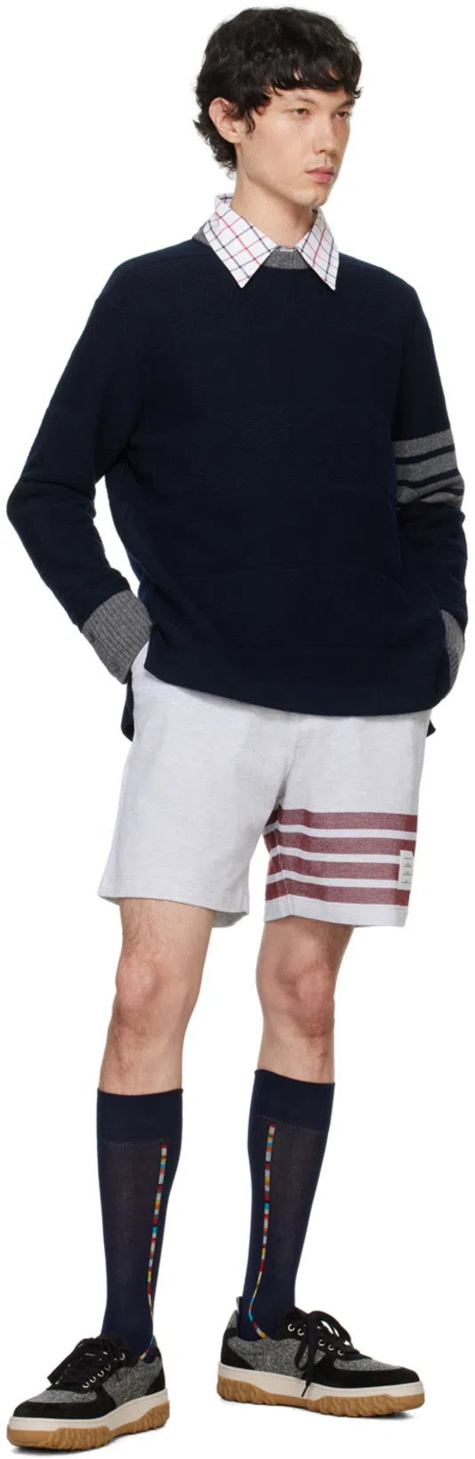 THOM BROWNE Iii Checked Pattern Shirt With Chest Pocket In Multicolour