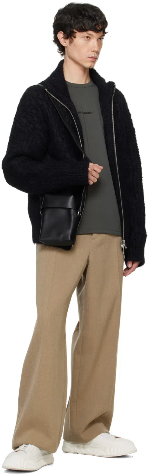 JIL SANDER White Low-top Platform Sneakers In 102 Neve