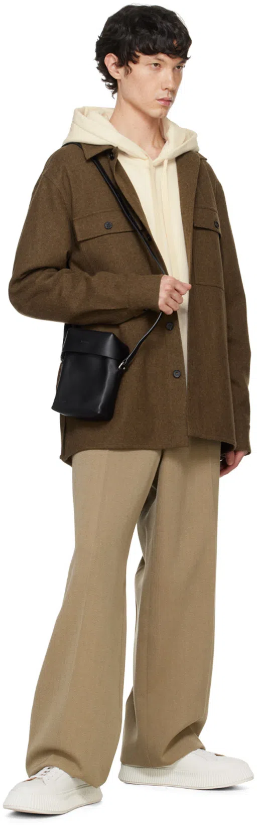 JIL SANDER White Low-top Platform Sneakers In 102 Neve