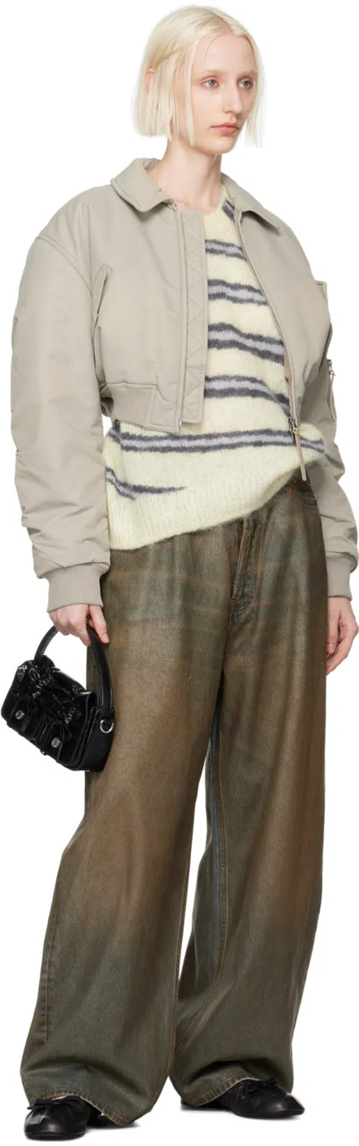 ACNE STUDIOS Sleek Calf Leather Tote Bag With Flap Pockets In Black