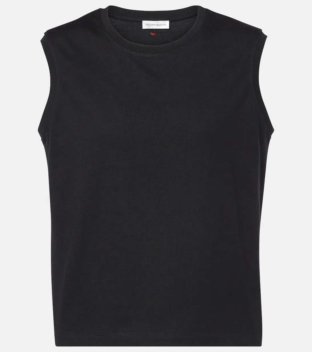 VICTORIA BECKHAM Sleeveless Crew Neck T-shirt In Black