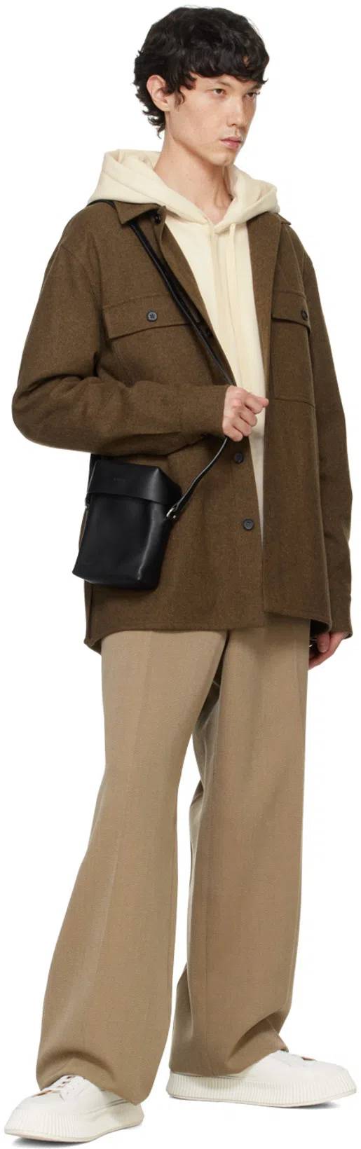 JIL SANDER White Low-top Platform Sneakers In 102 Neve