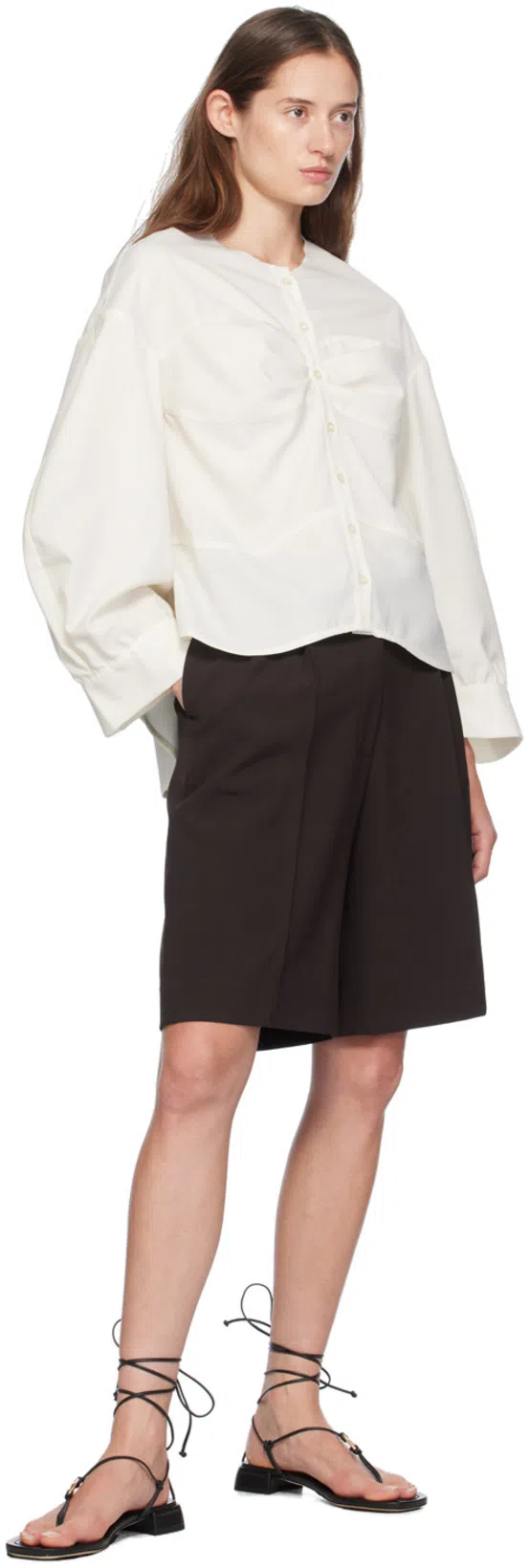 JIMMY CHOO Nappa Leather Thong Sandals With Metallic Accents In Black