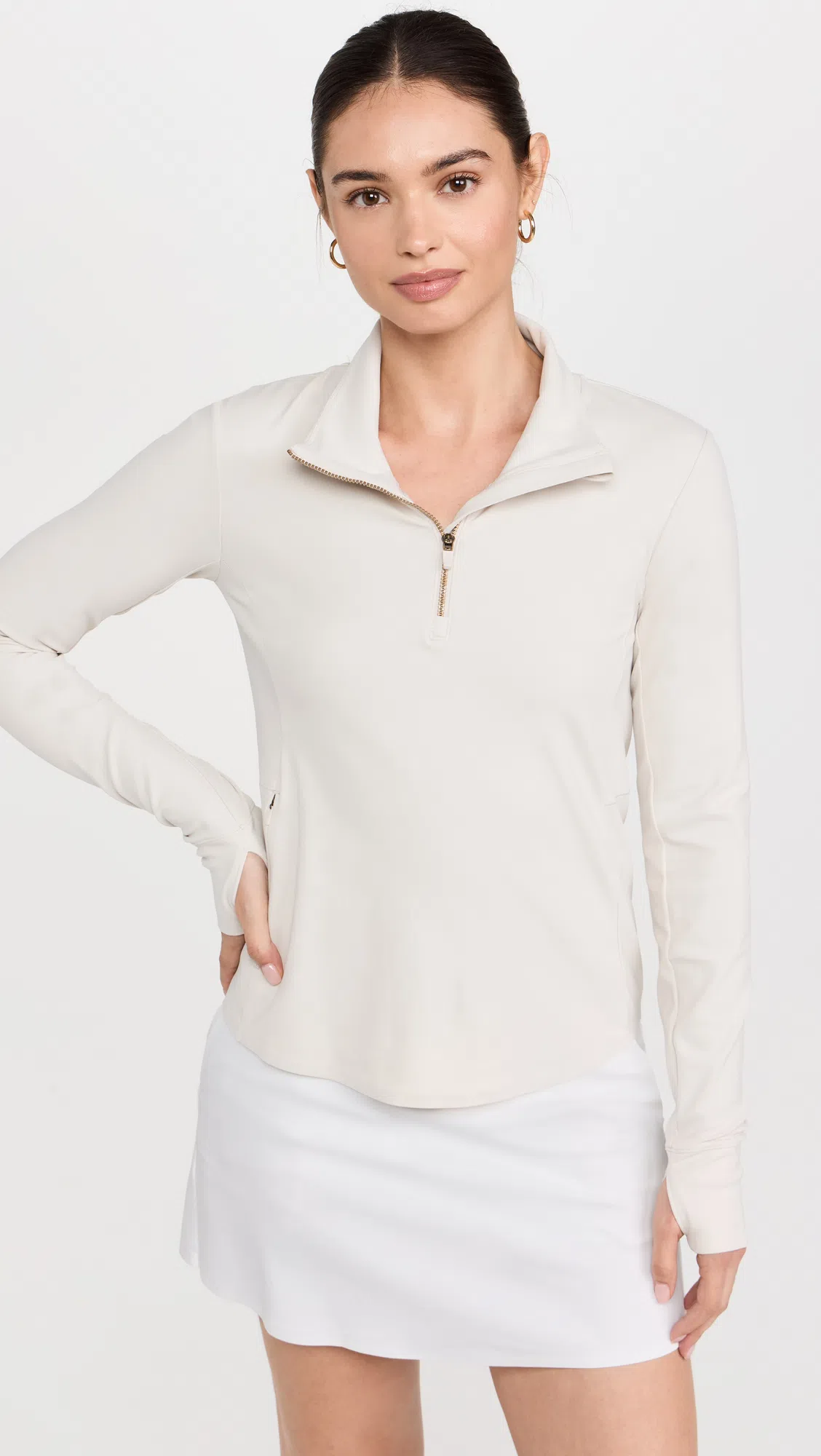 RHONE Course To Court 1/4 Zip Sand