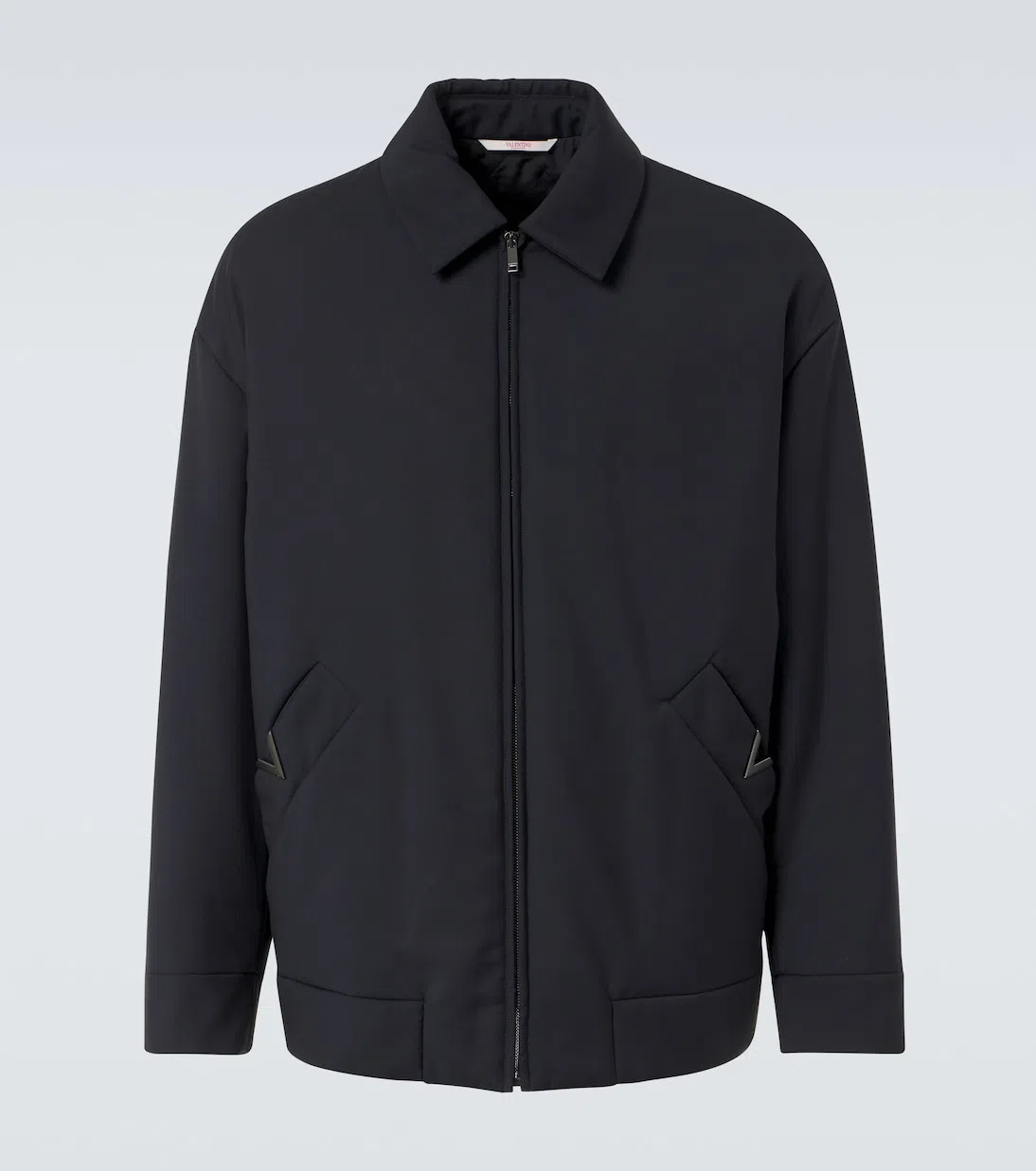 VALENTINO White Spread-collar Cotton-poplin Shirt