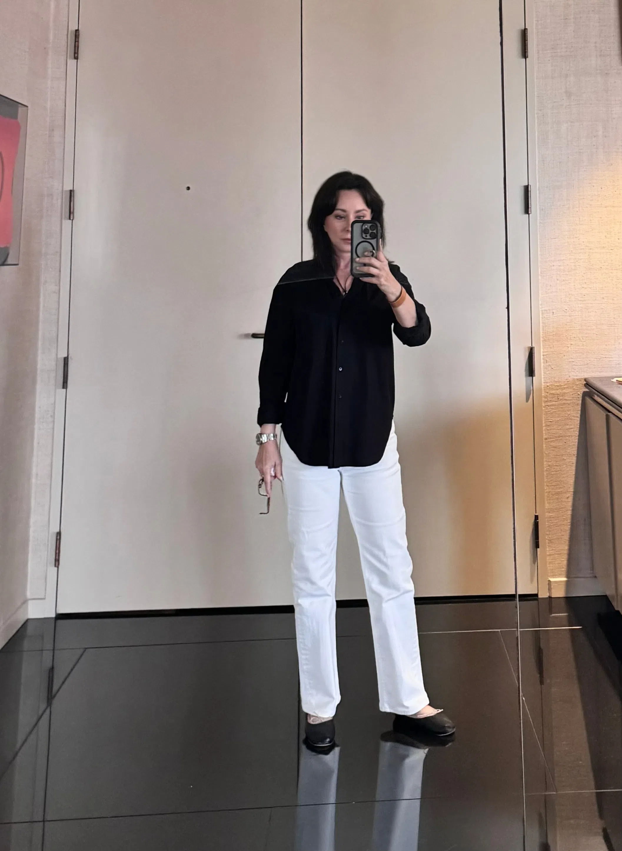 VALENTINO GARAVANI Rockstud Leather Ballet Flats In Black