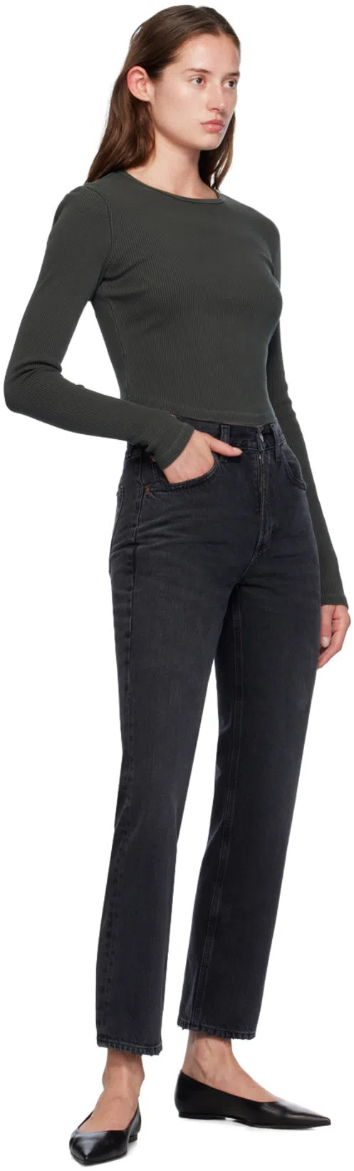 AGOLDE Low Slung Baggy Jeans In Black