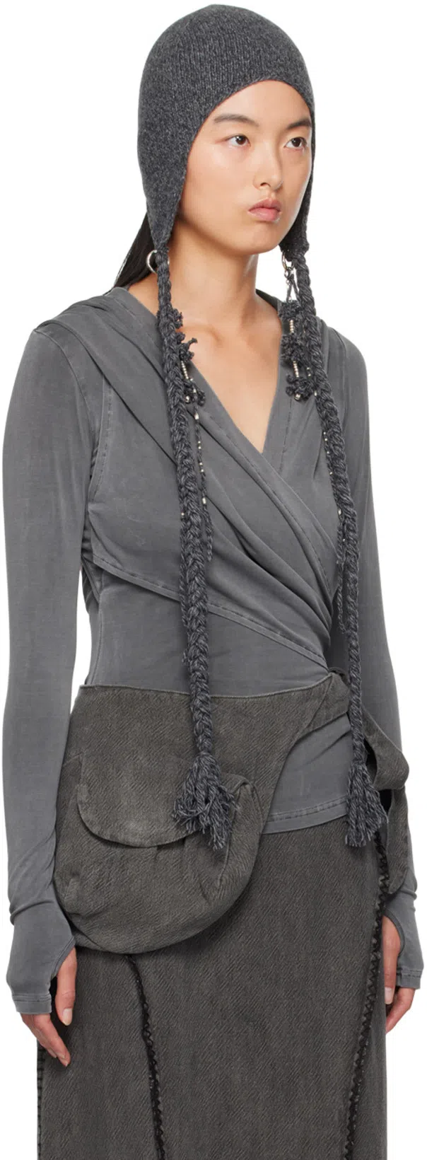 RICK OWENS Black Knee-high Sneakers With Platform In Leather Woman In Gray