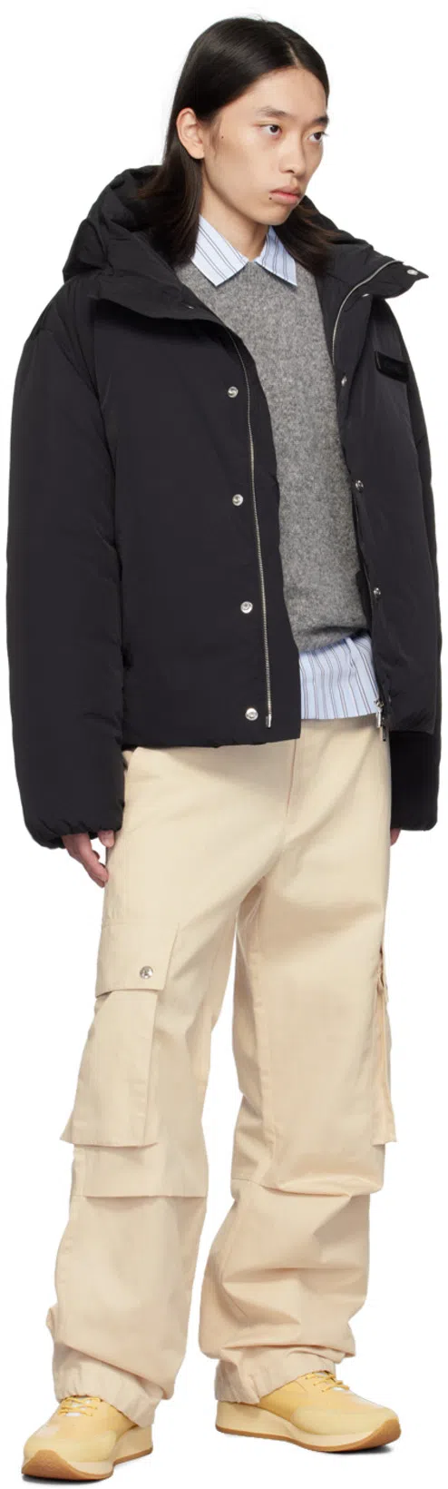 JACQUEMUS Jacquard Logo Alpaca Sweater In Grey