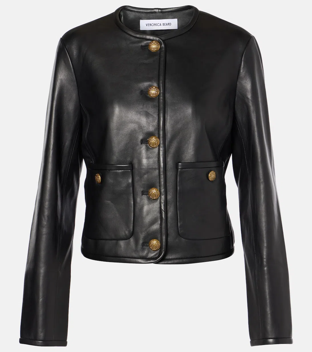 VERONICA BEARD Andrea Leather Jacket In Black