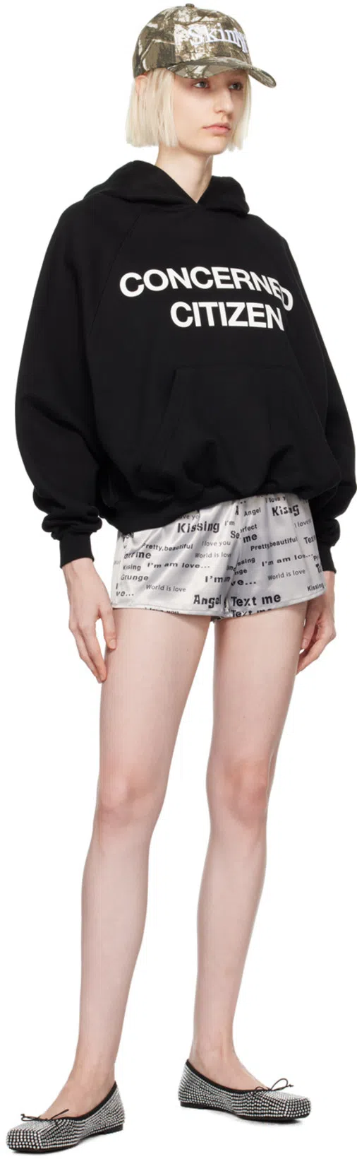 ALEXANDER WANG Satin Ballerinas With All-over Rhinestones In Animal Print