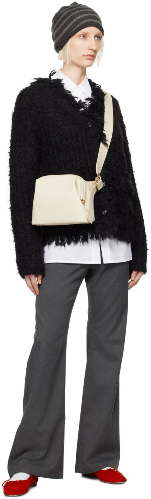 AEYDE Red Delfina Suede Ballerina Flats