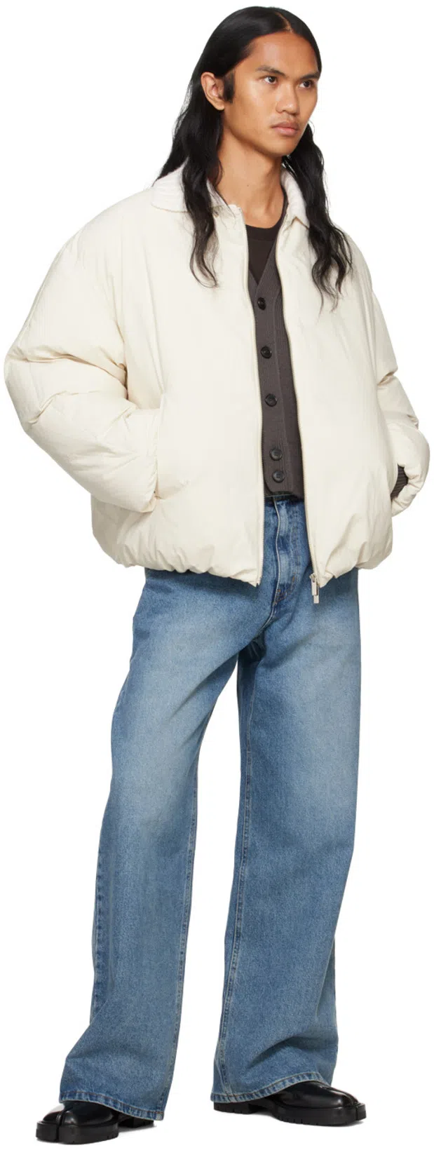 MAISON MARGIELA Black Leather Tabi Ankle Boots Men In Multi