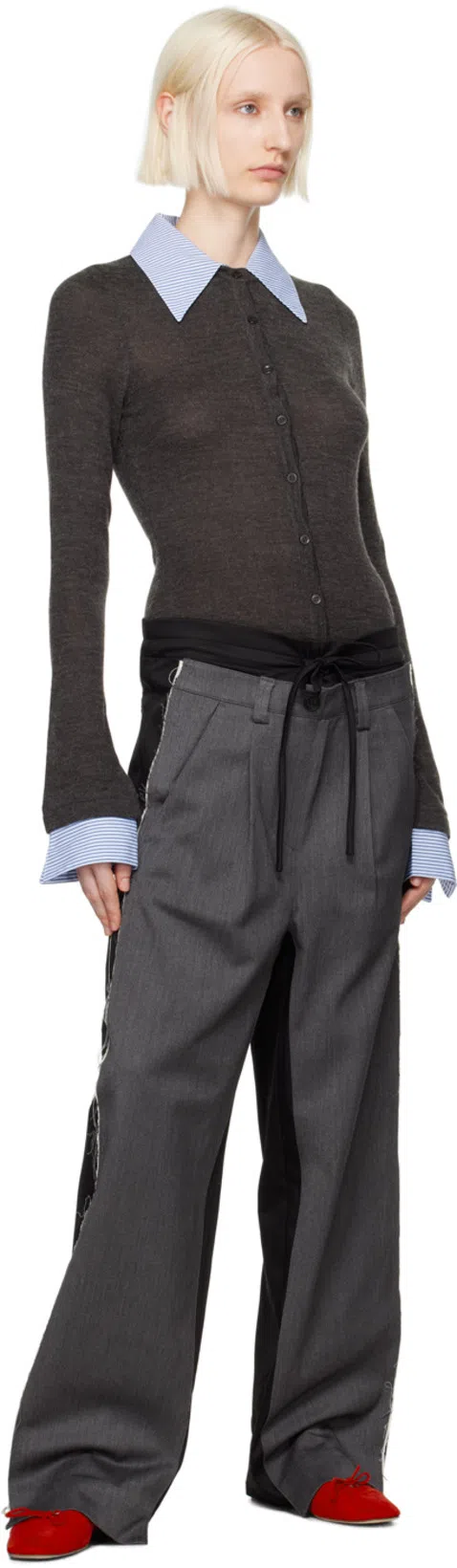 AEYDE Red Delfina Suede Ballerina Flats