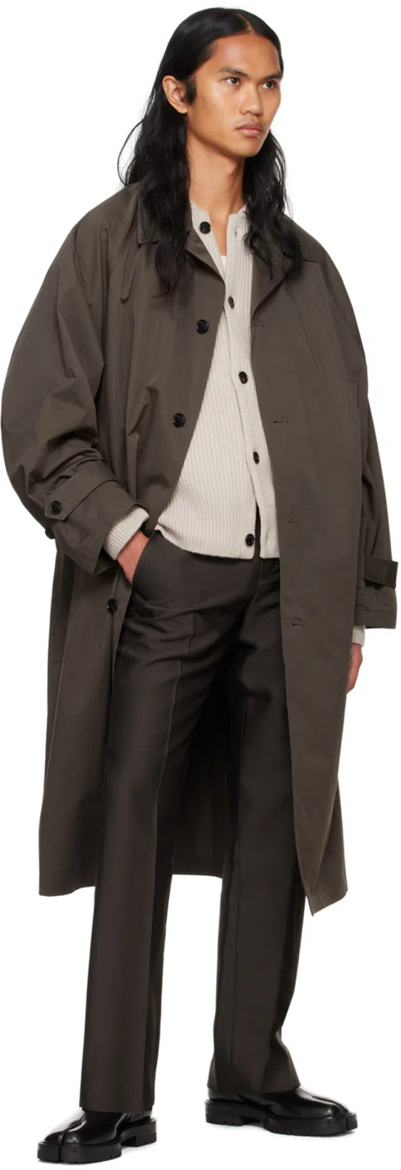 MAISON MARGIELA Black Leather Tabi Ankle Boots Men In Multi