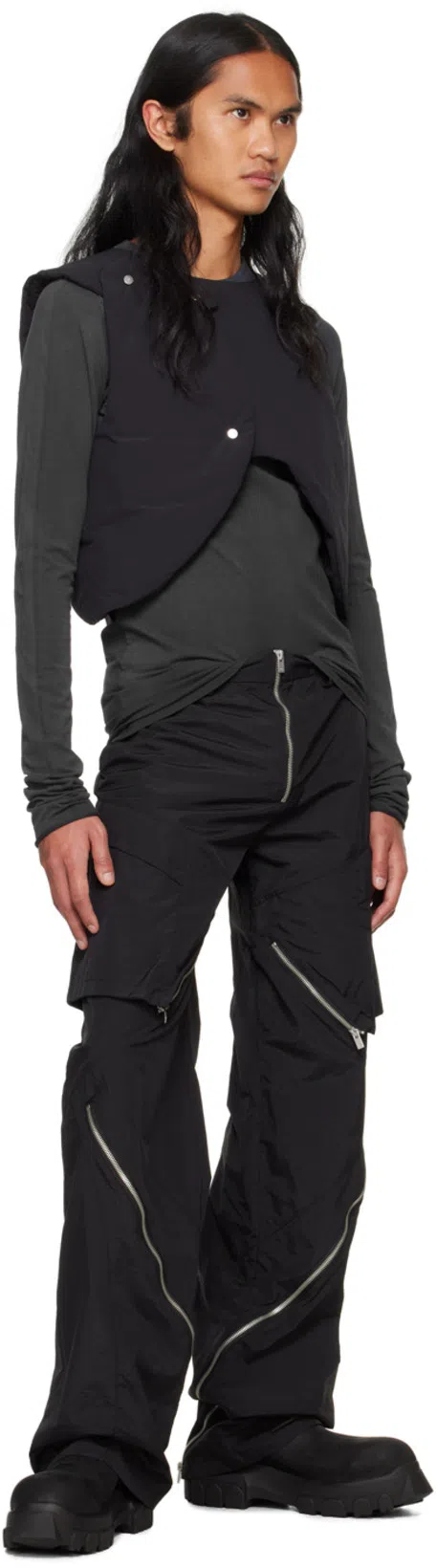 RICK OWENS Beatle Tractor Suede Chelsea Boots In Black