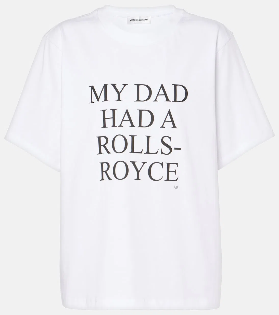 VICTORIA BECKHAM Womens White My Dad Had A Rolls-royce Cotton-jersey T-shirt Xl