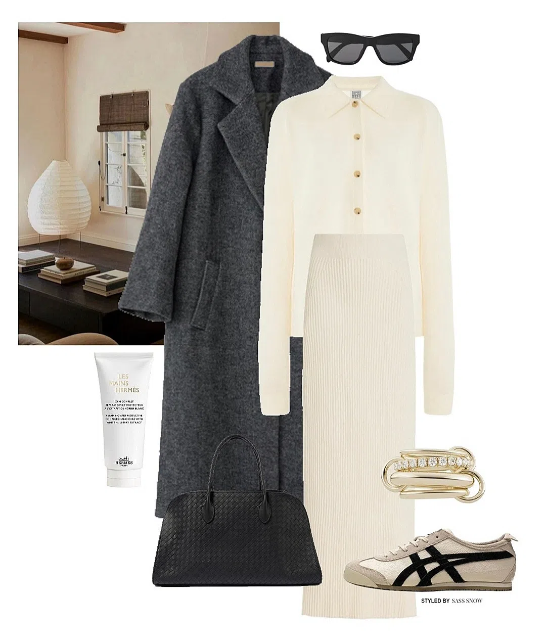 TOTÊME Straight-collar Cashmere Shirt In White