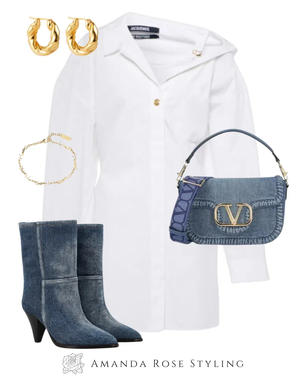 JACQUEMUS Women's La Mini Robe Chemise Dress In White