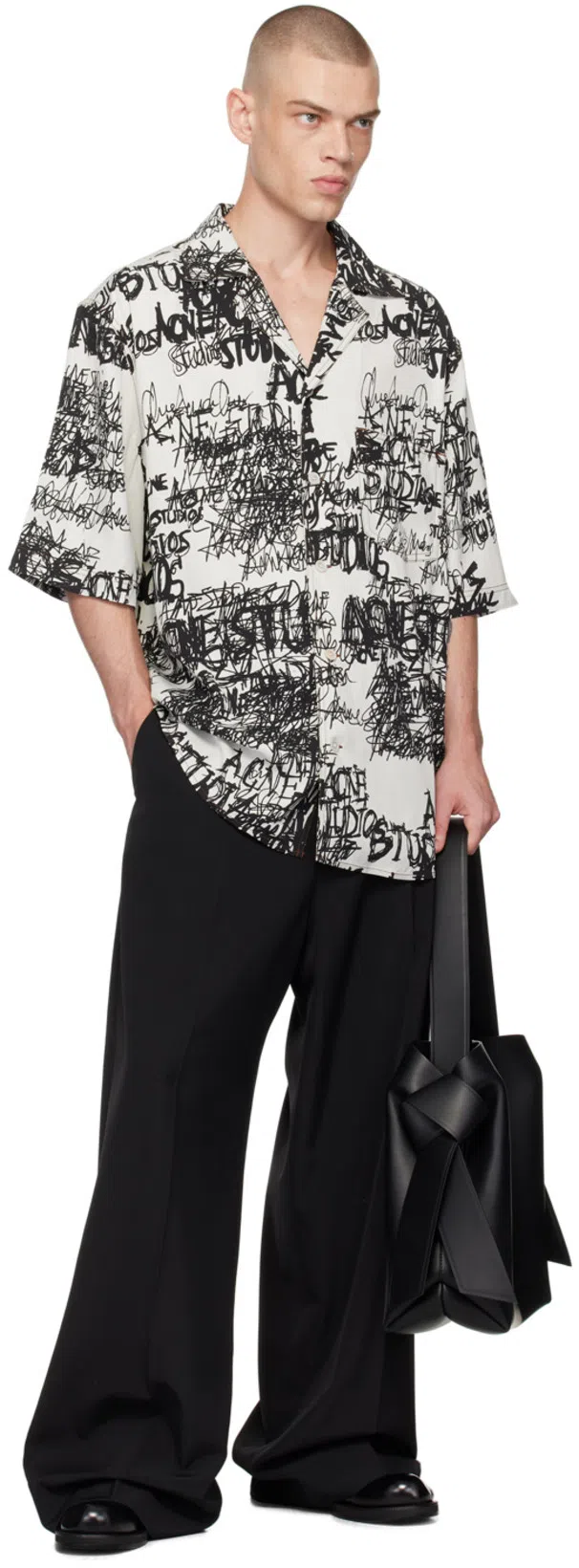 ACNE STUDIOS Man Multicolor Shirts In Lgreyblack