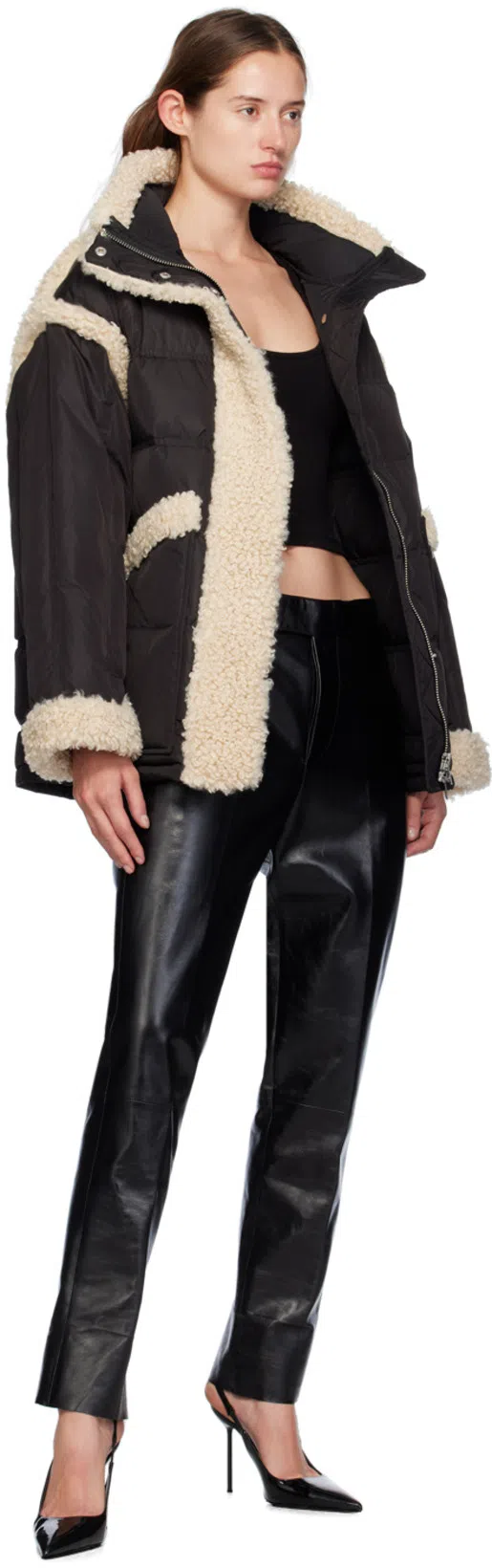 PARIS TEXAS 105mm Lidia Patent Leather Slingbacks In Black