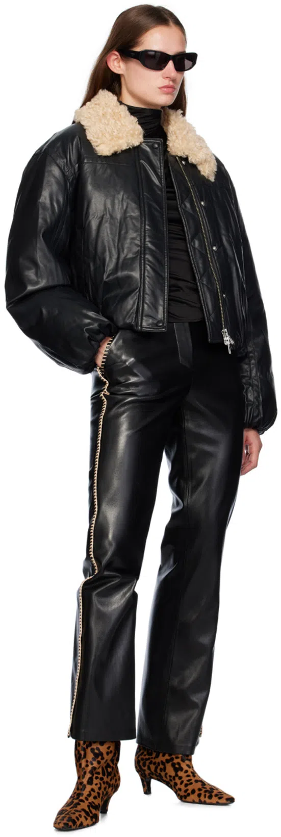 TOTÊME The Wide Shaft Leopard-print Calf Hair Knee Boots In Multi