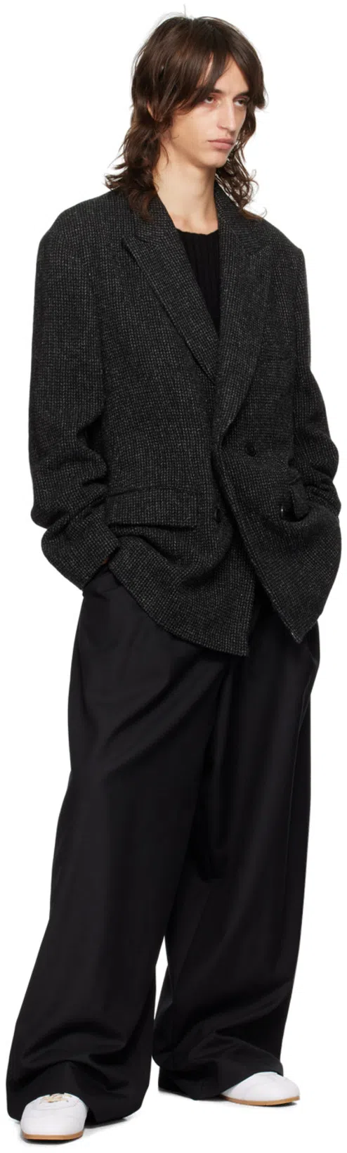 DRIES VAN NOTEN Wide-leg Tailored Trousers In 900 Black