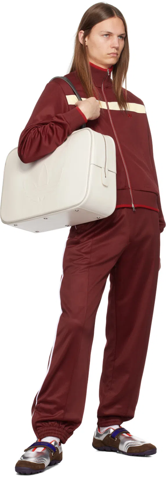 WALES BONNER Burgundy Essence Track Jacket In Bordeaux