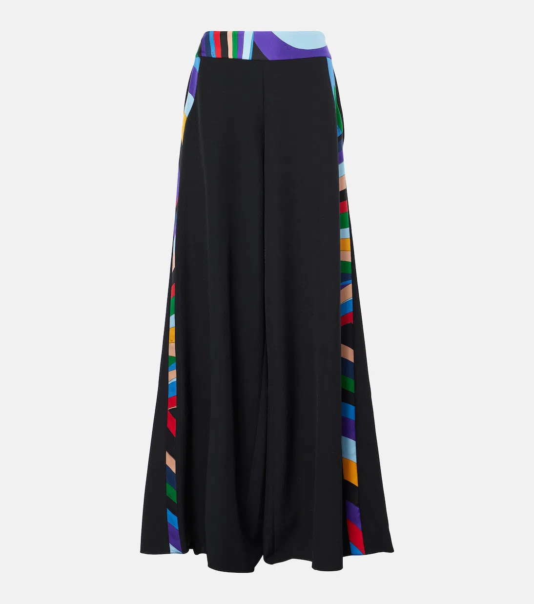 PUCCI Iride Cady Palazzo Pants In Nero+rosso/viola