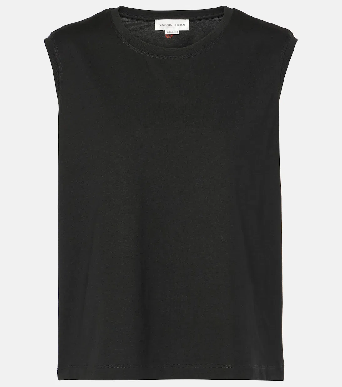 VICTORIA BECKHAM Sleeveless Crew Neck T-shirt In Black