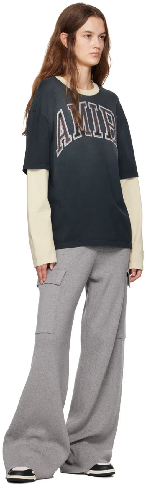 AMIRI Skel Bicolor Leather Low-top Sneakers In White