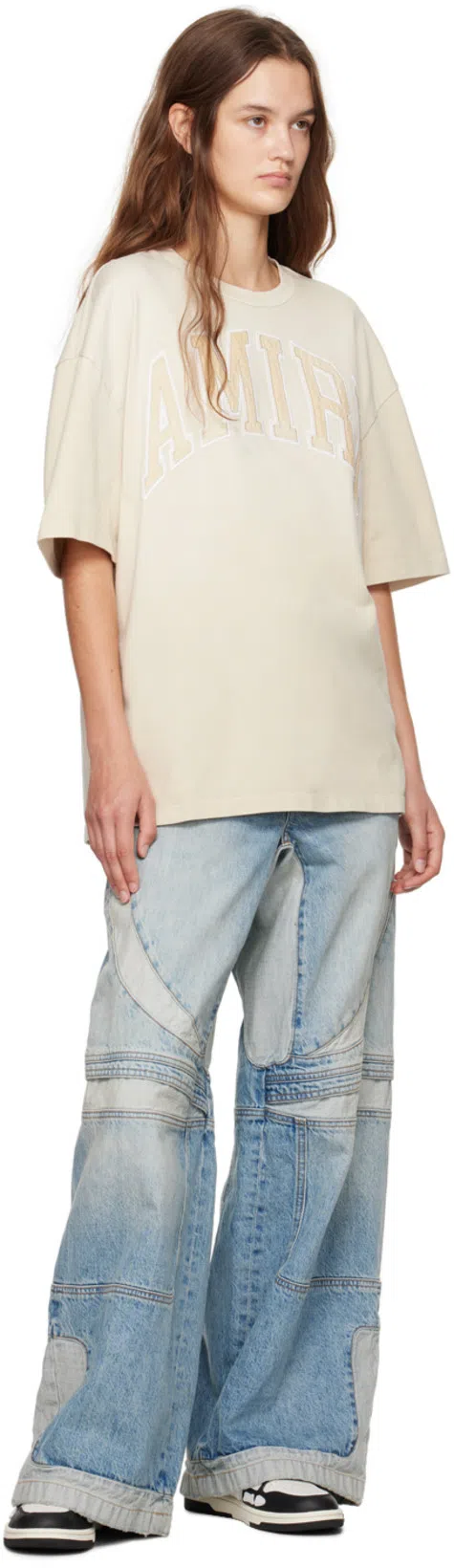 AMIRI Skel Bicolor Leather Low-top Sneakers In White