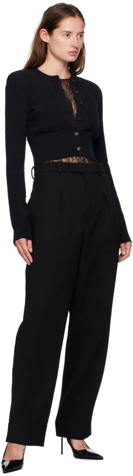 PARIS TEXAS 105mm Lidia Patent Leather Slingbacks In Black