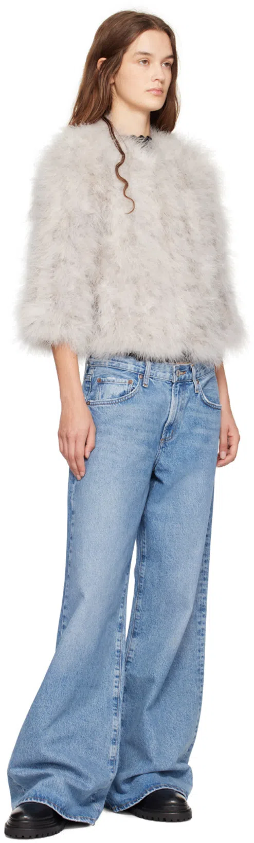 AGOLDE Dame Wide Leg Jeans In Blue