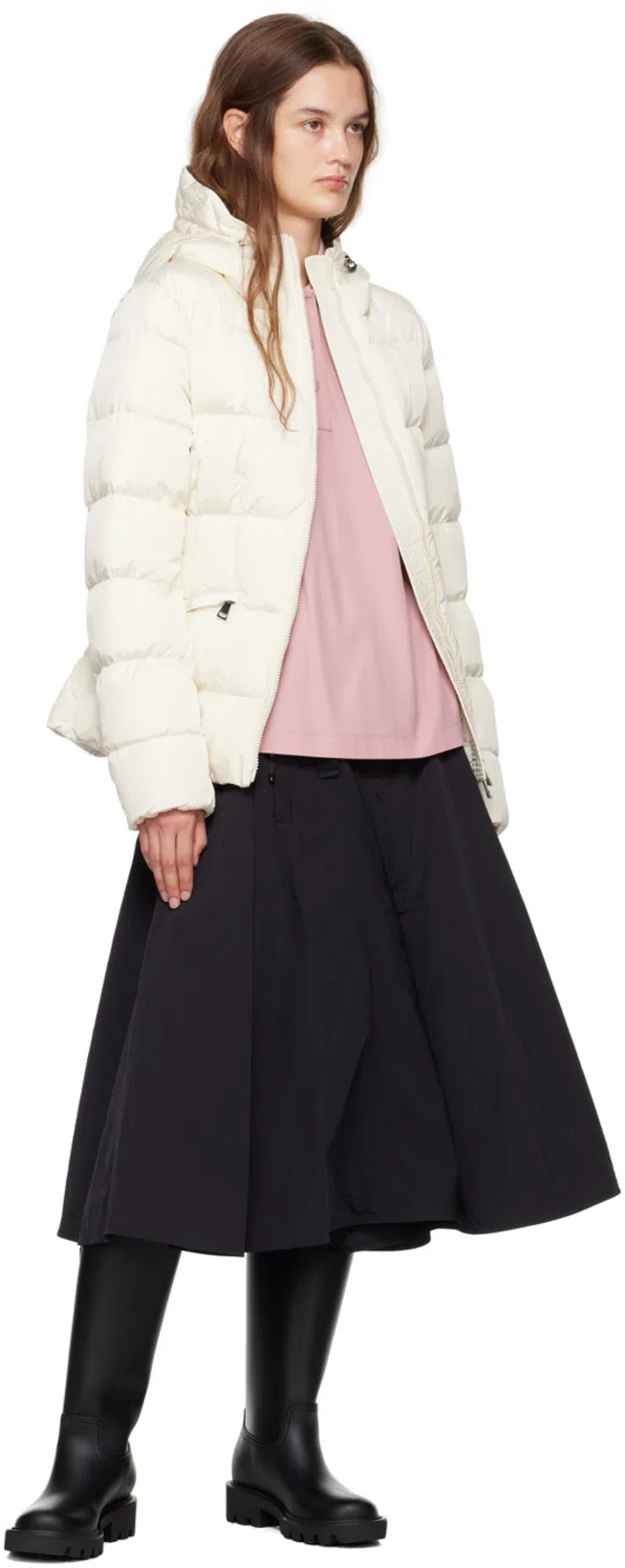 MONCLER Rubber Kickstream Boots With Drawstring In Black