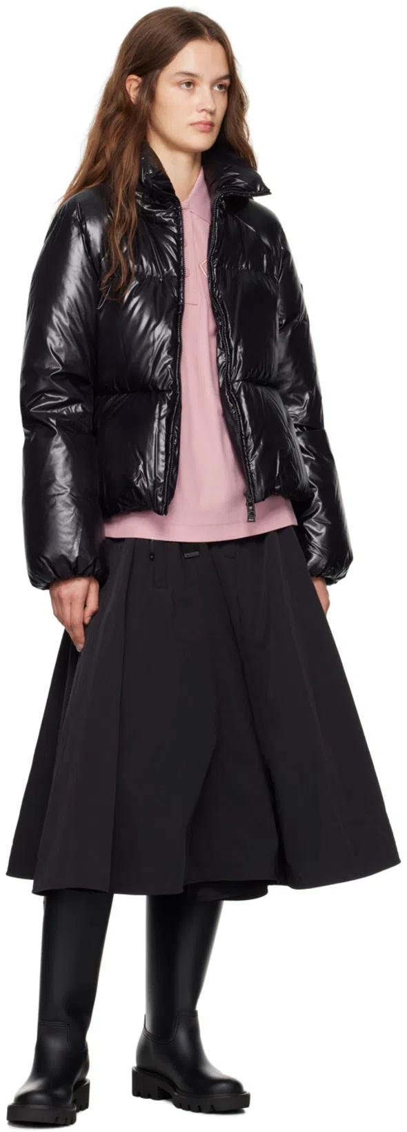 MONCLER Rubber Kickstream Boots With Drawstring In Black