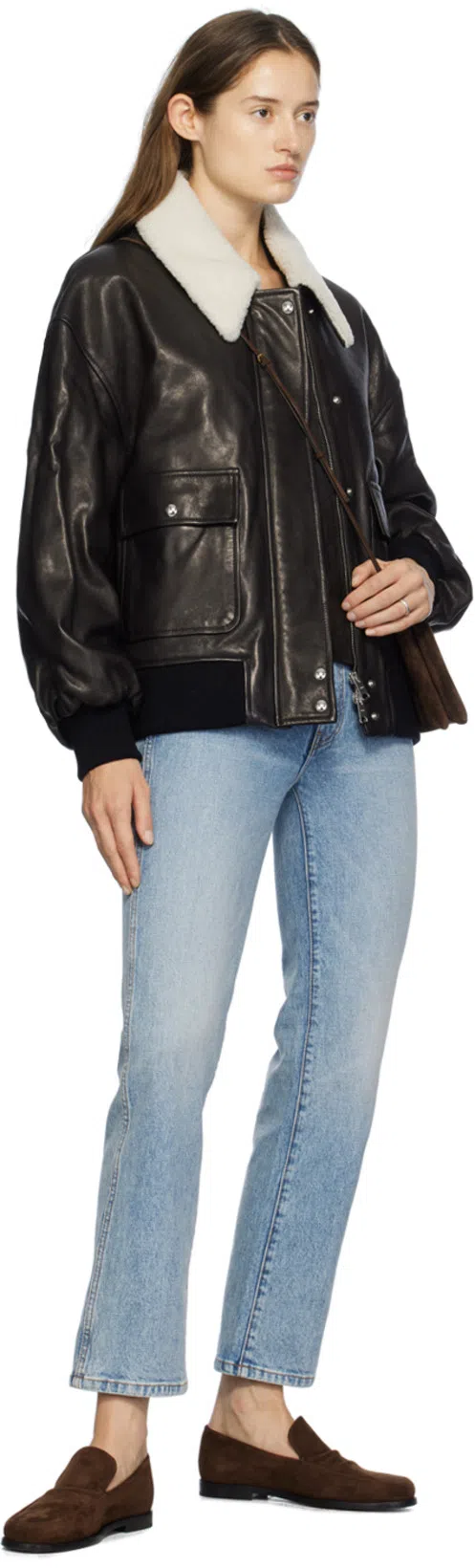 KHAITE Shellar Black Lamb Leather Jacket