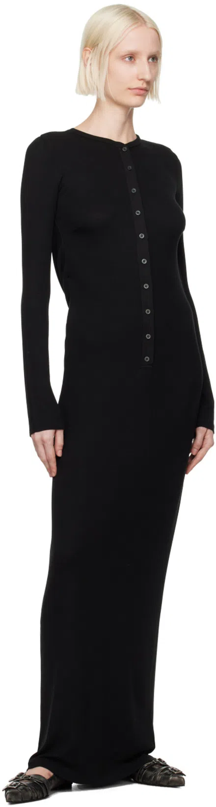 ACNE STUDIOS Women's Etrixie Ribbed Long Dress In Black