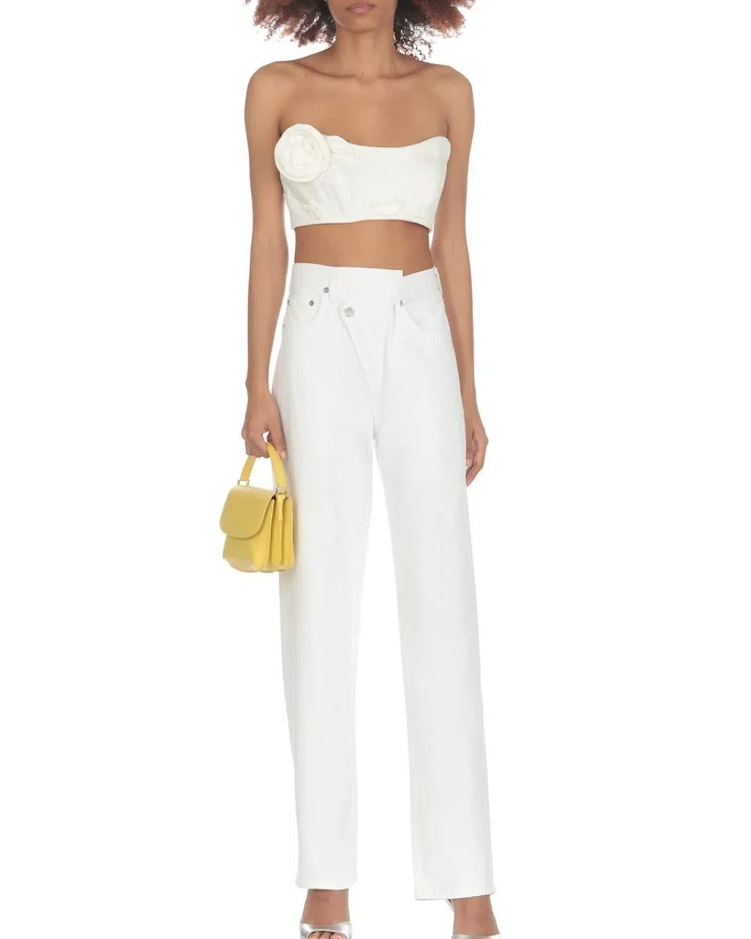 AGOLDE Criss Cross Jeans In Milkshake White