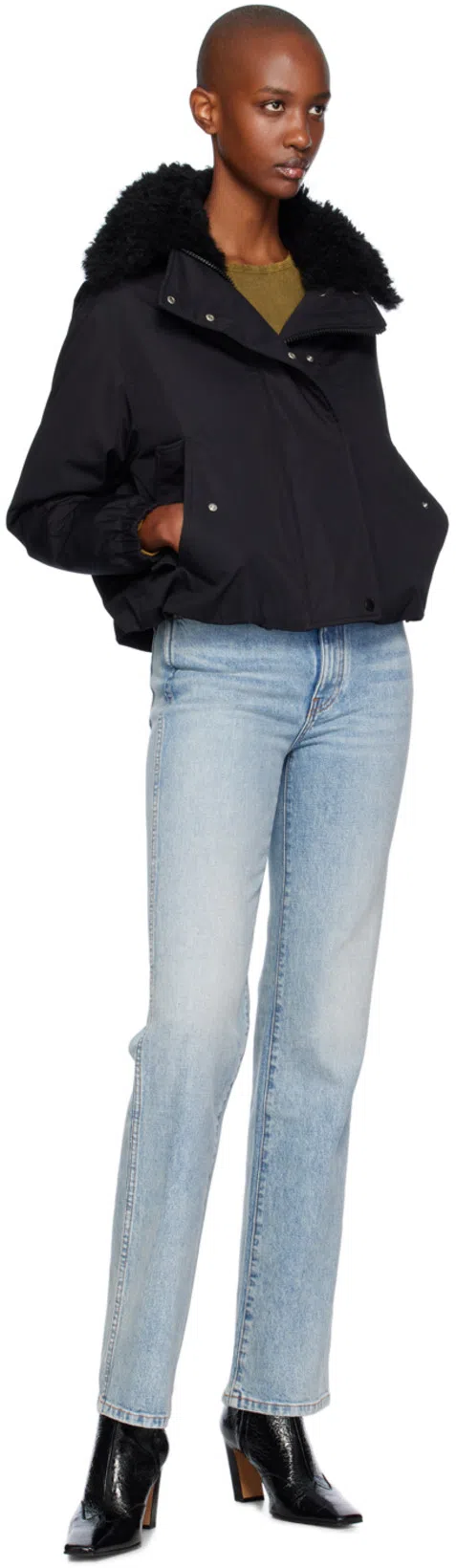 KHAITE Dallas Leather Ankle Boots In Black