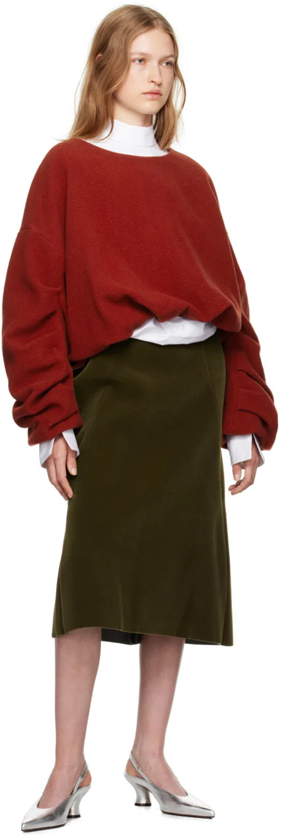 DRIES VAN NOTEN Turtleneck Oversized Shirt In White