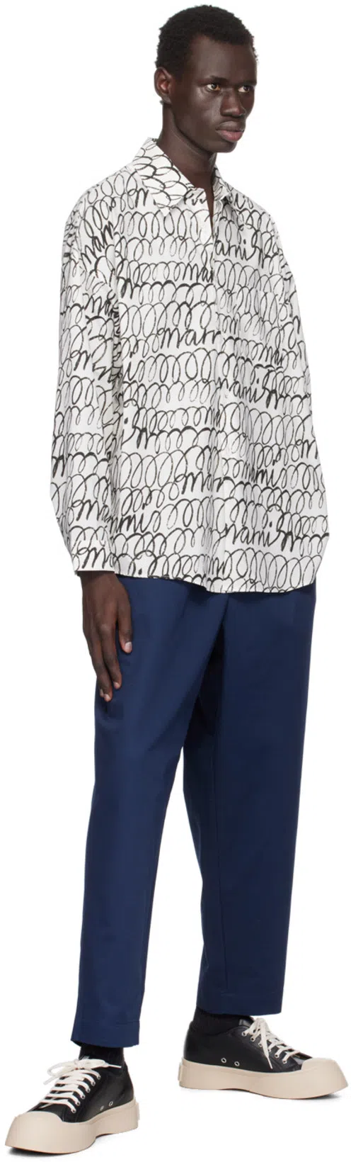 MARNI Black Nappa Leather Pablo Lace-up Sneakers