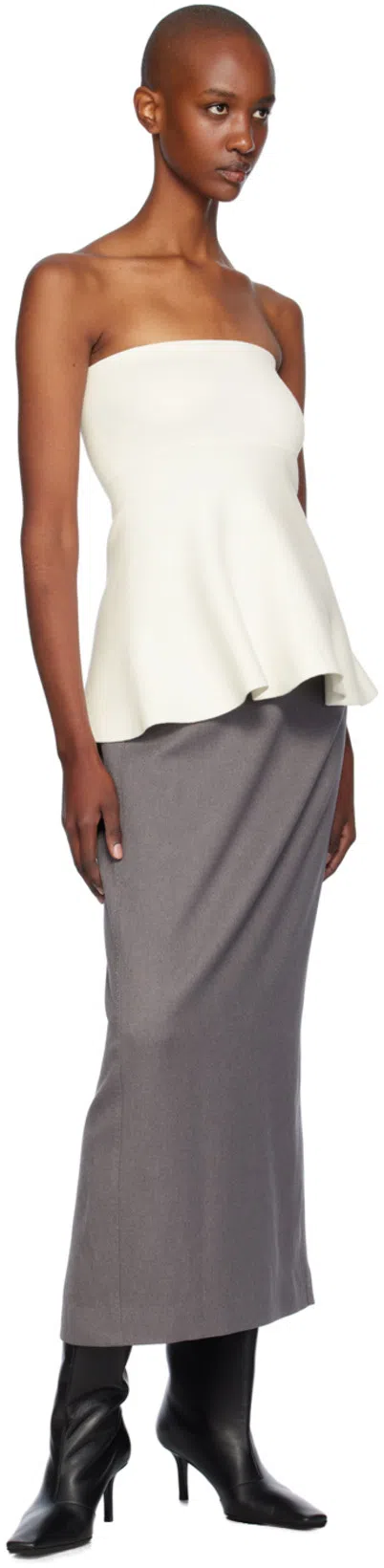 THE FRANKIE SHOP Exclusive Agathe Knit Peplum Top In White