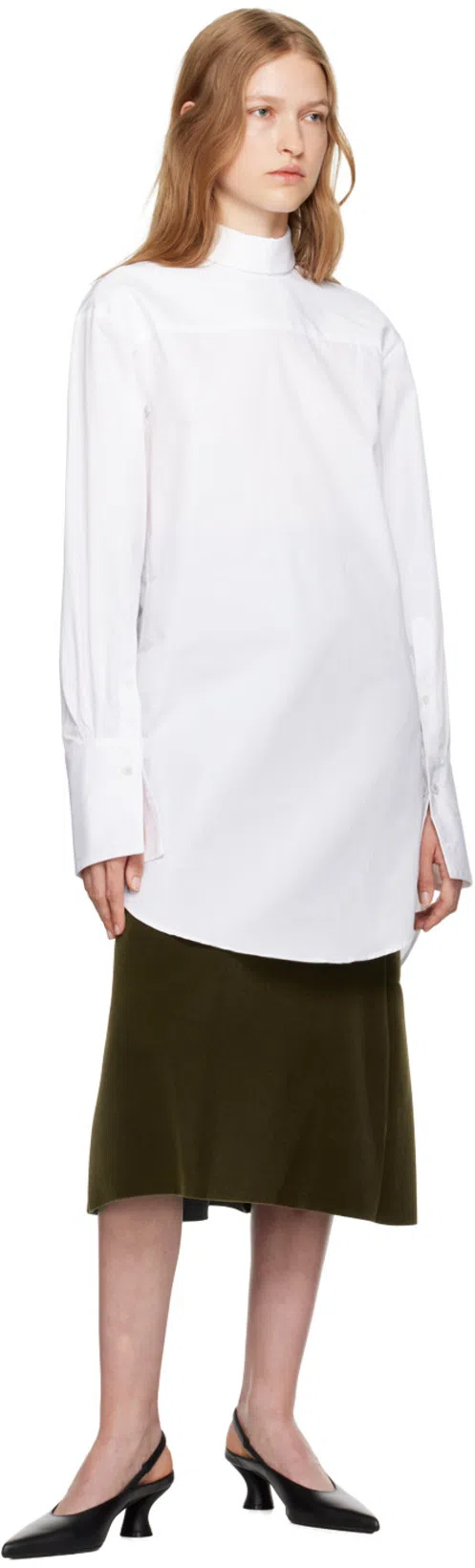 DRIES VAN NOTEN Turtleneck Oversized Shirt In White