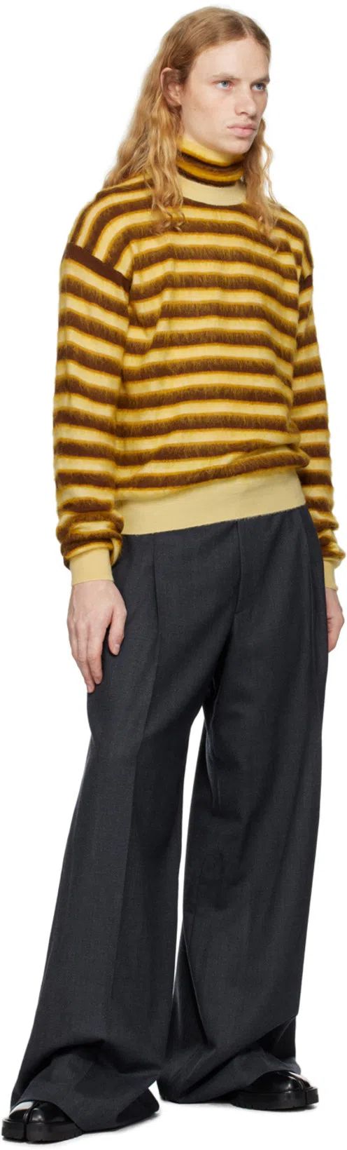 MAISON MARGIELA Black Leather Tabi Ankle Boots Men In Multi