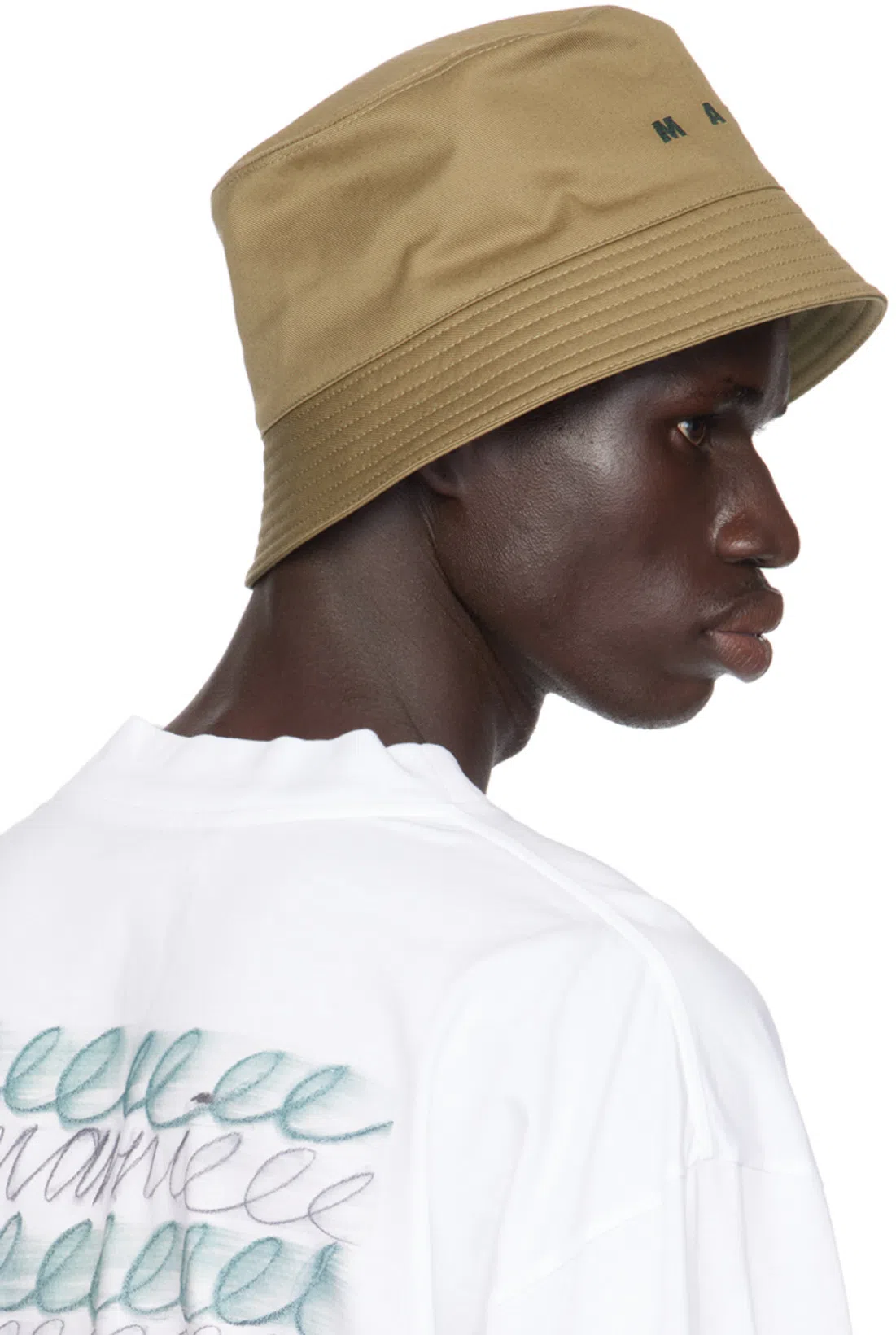 MARNI Logo-print Cotton T-shirt In Lily White