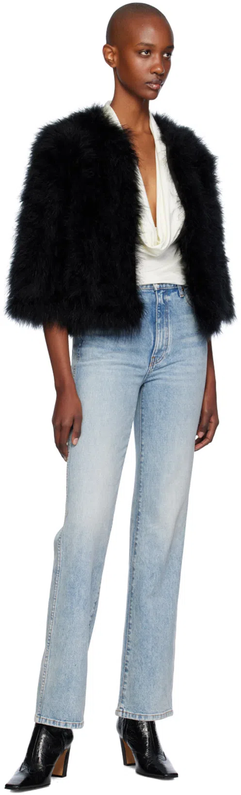 KHAITE Dallas Leather Ankle Boots In Black