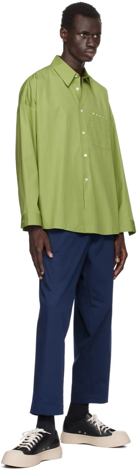 MARNI Black Nappa Leather Pablo Lace-up Sneakers