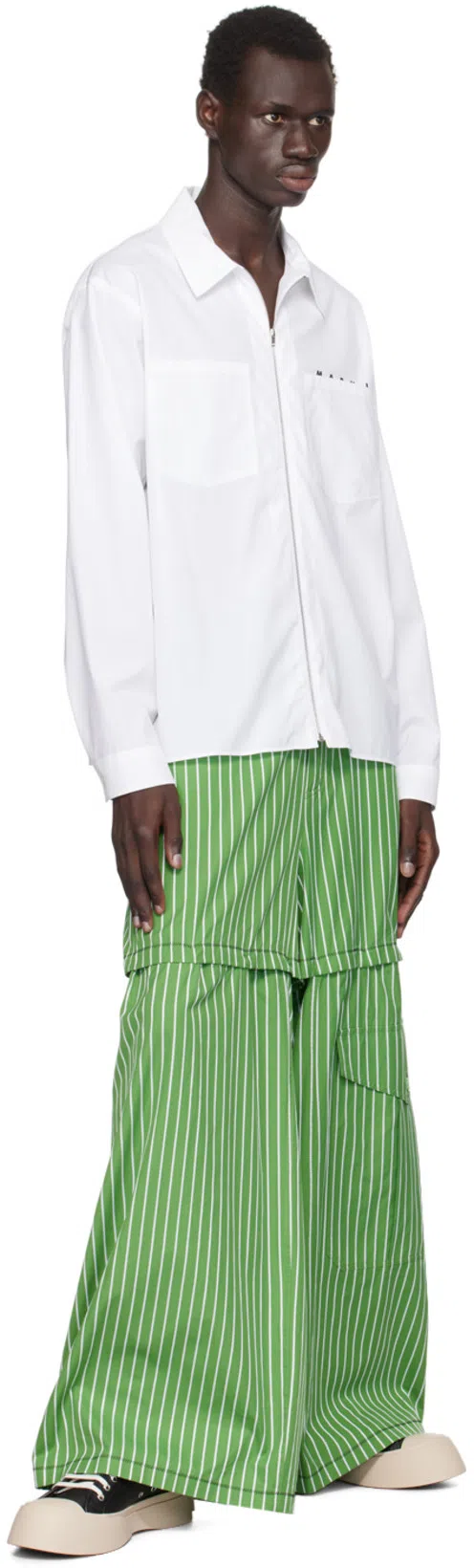 MARNI Black Nappa Leather Pablo Lace-up Sneakers