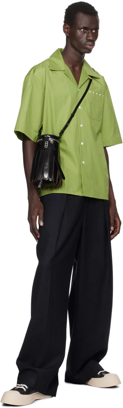 MARNI Black Nappa Leather Pablo Lace-up Sneakers